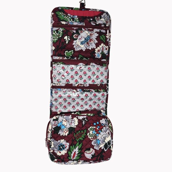 Vera Bradley Bordeaux Blooms Iconic Compact Hanging Organizer Quilted Fabric - Picture 1 of 9